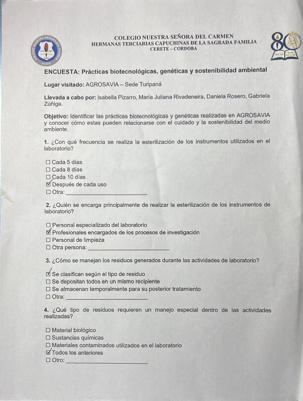 Fotografía del documento físico impreso página 1